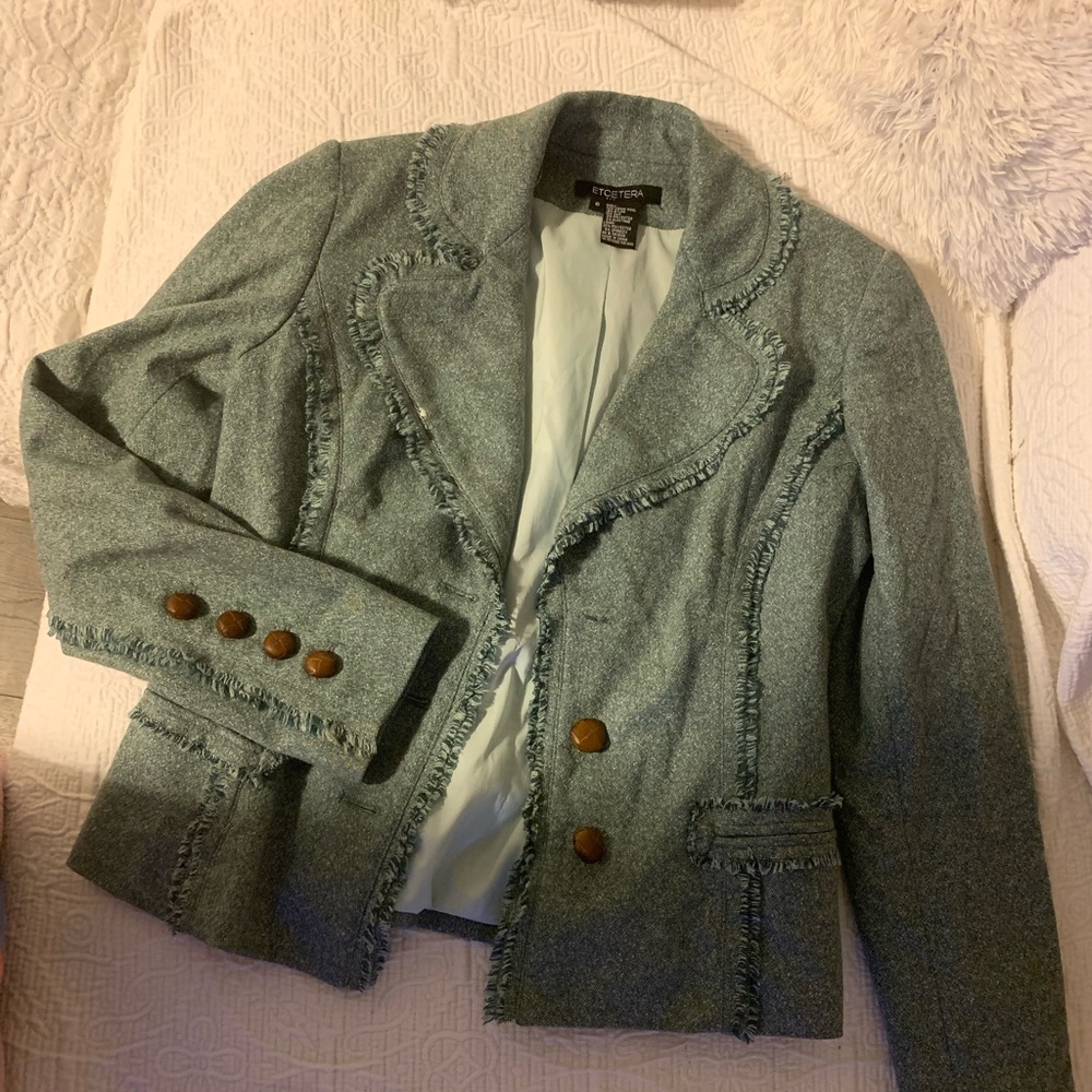 Etcetera Tweed and Fringe blazer